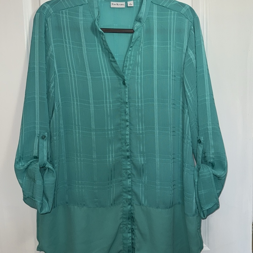 Kim Rogers Aqua Blouse - Picture 3 of 7